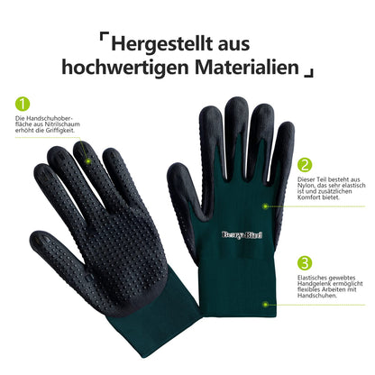 Garden Accessories Gardening Glove for Men and Women with Micro Foam Coating (Green)