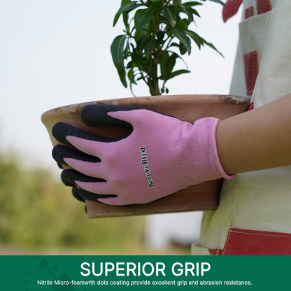 Garden Accessories Gardening Glove for Men and Women with Micro Foam Coating (Pink)