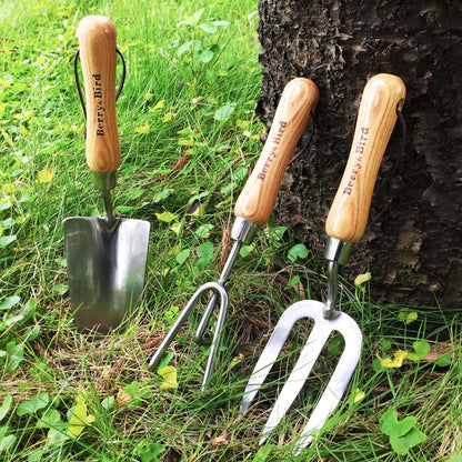 Garden Tool Set 3 PCS Stainless Steel Gardening Tool Kit (Hand Trowel, Hand Cultivator, Hand Fork )