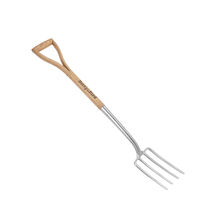 Garden Tools 4-Tine Lady Digging Fork 35.7 Inch with D-Handle Stainless Steel Spading Fork