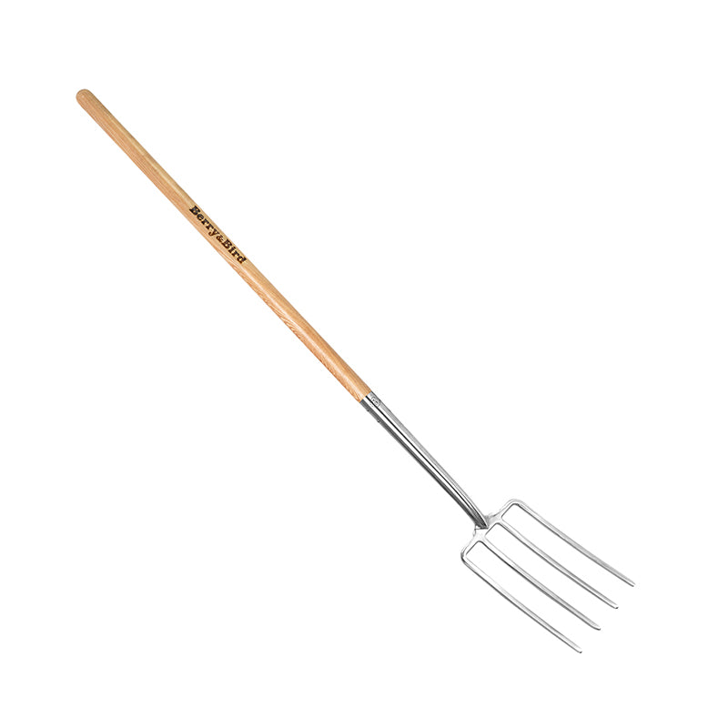 Garden Tools 4-Tine Digging Fork with Long Handle Handle Stainless Steel Spading Fork