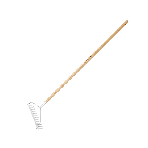 Garden Tools 12 Tines Bow Rake 33.6 Inch with Wooden Long Handle Soil ...