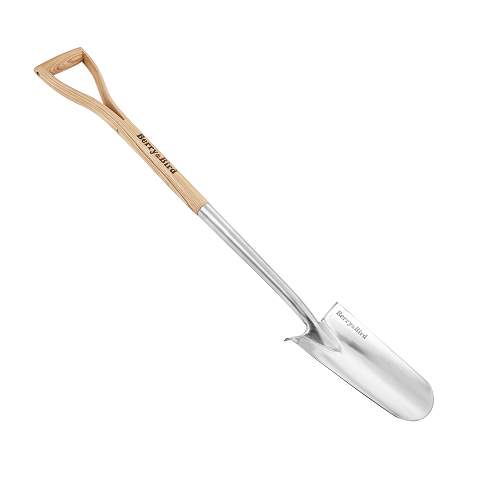 Garden Tools Planting Spade Stainless Steel Drain Spade Shovel 42.9 Inch with Wooden D-Grip Handle