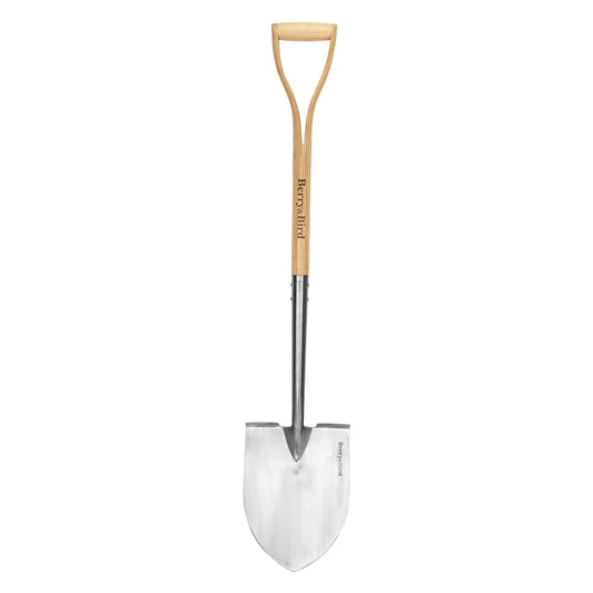 Garden Tools Spade Shovel Round Point Shovel 43 Inch with Wooden D-Handle Stainless Steel Snow Shovels