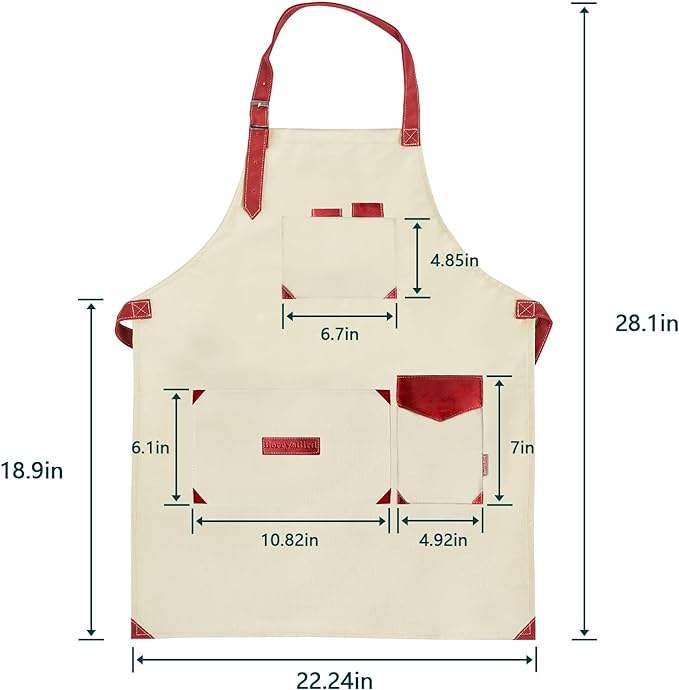 Gardening Waterproof Canvas Aprons with Pockets for Women and Men