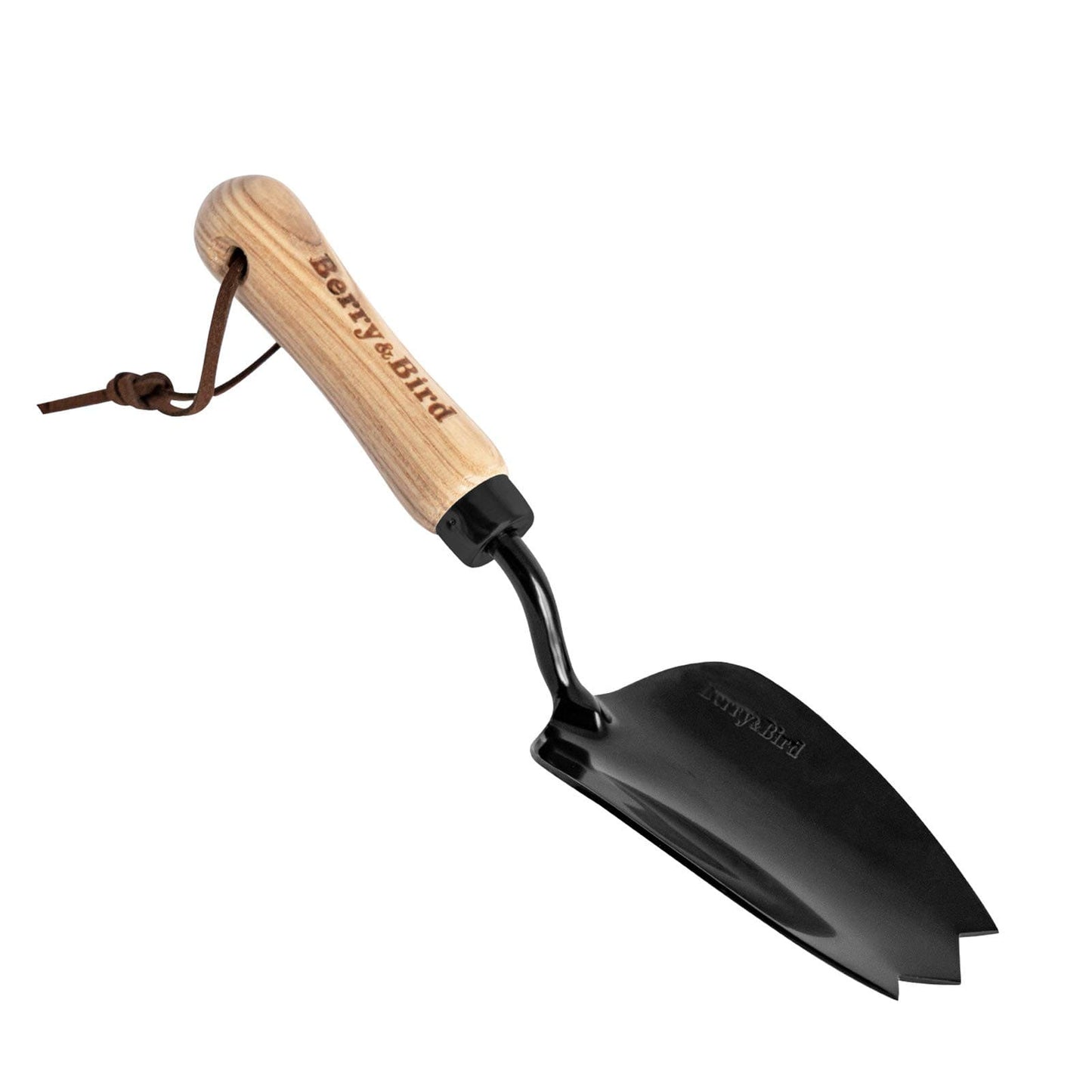 Garden Tool Lighter Hand Trowel with Wooden Handle Stainless Steel Small Flower Shovel (Black)