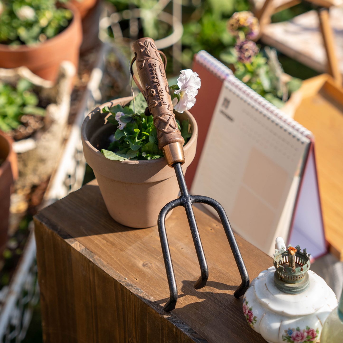 Nordic Carved Hand 3 Prong Cultivator