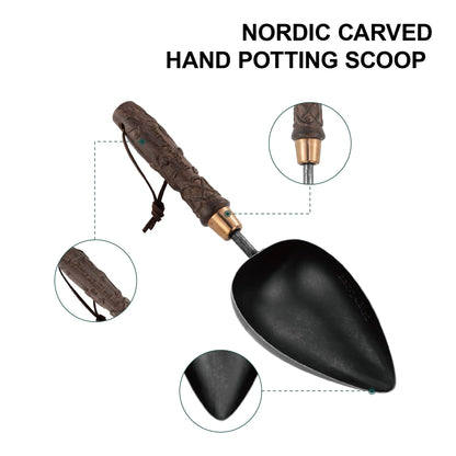 Nordic Carved Hand potting scoop