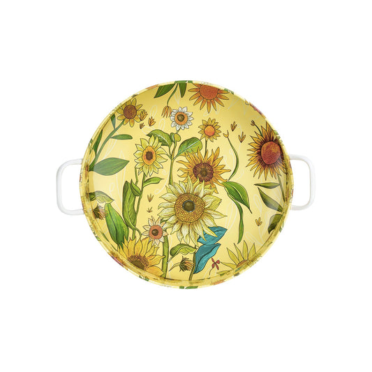 Round Metal Tray (Sunflower)