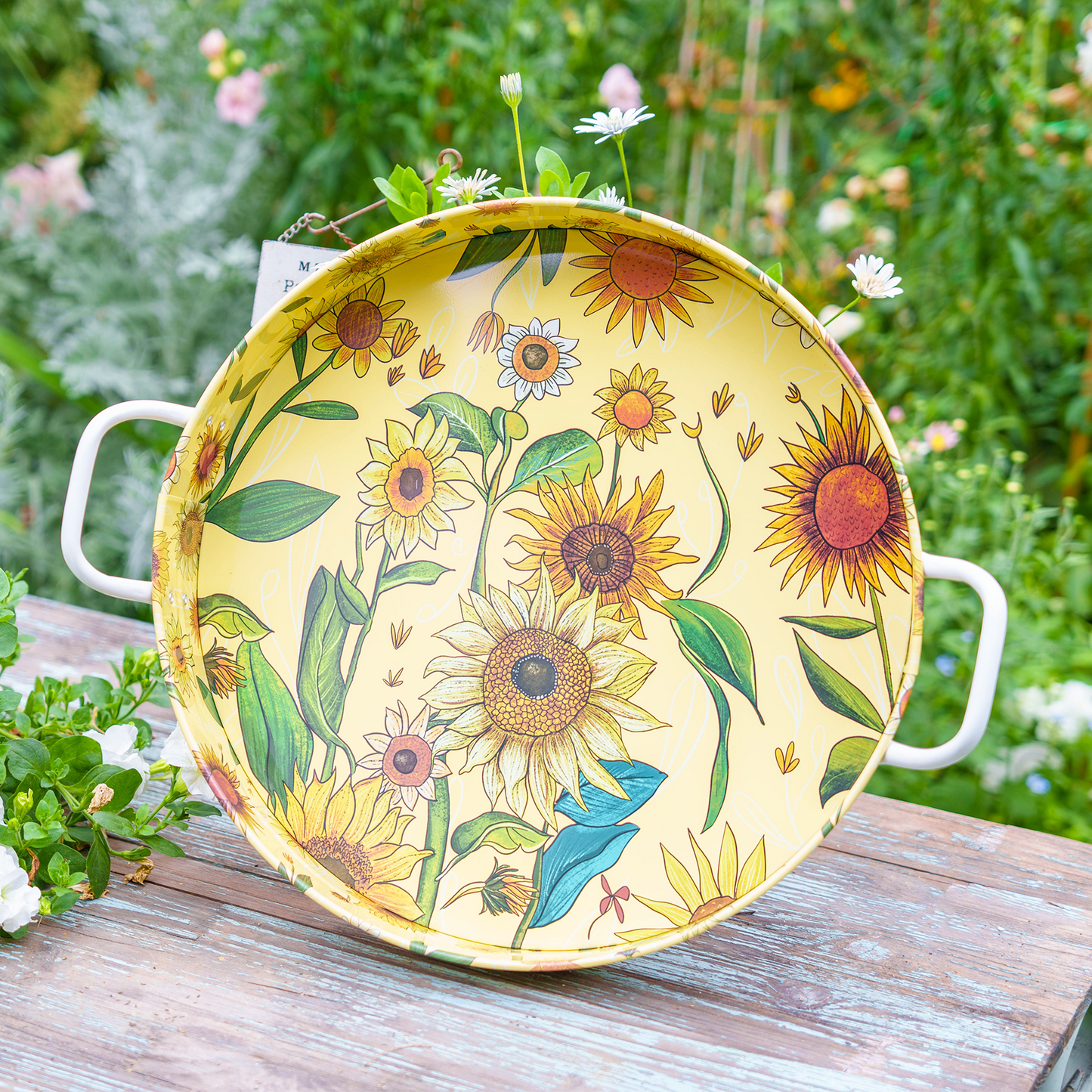 Round Metal Tray (Sunflower)