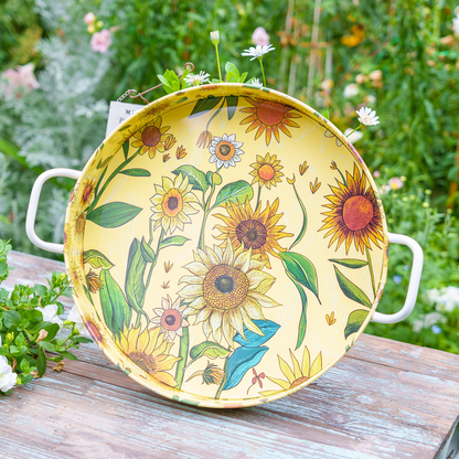 Round Metal Tray (Sunflower)