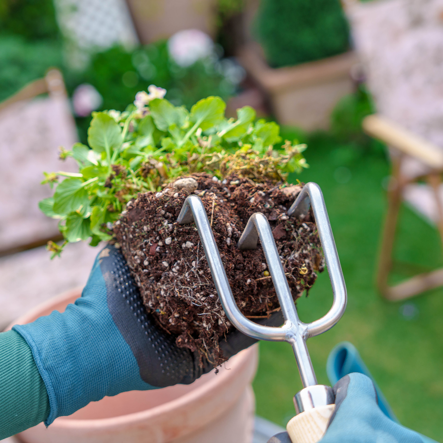 Stainless Steel Hand 3 Prong Cultivator