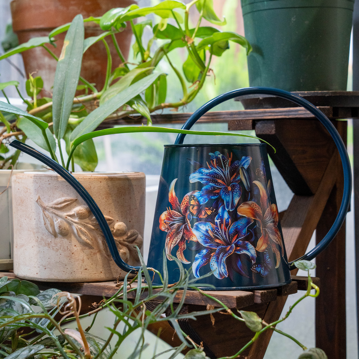 Stainless Steel Long Spout Watering Can (Lily)