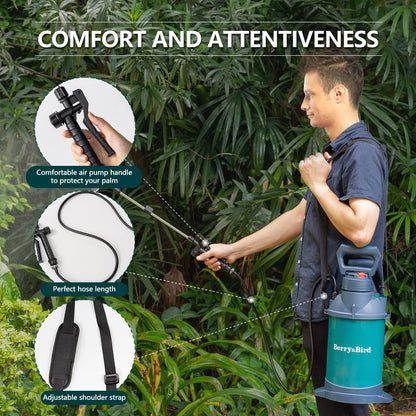 Garden Tools Sprayer Bottle 1.5 Gallon Pump Sprayer 5L with Adjustable Shoulder Strap & Nozzle