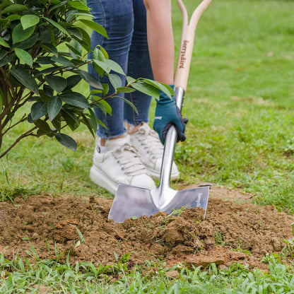 Garden Tools Spade Shovel Round Point Shovel 43 Inch with Wooden D-Handle Stainless Steel Snow Shovels