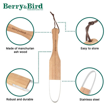 Garden Tools Garden Weeding Scraper Tool 12.6 Inch with Wood Handle Loop Weeder