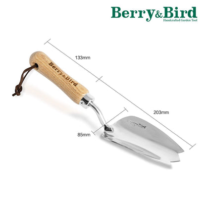 Garden Tool Hand Trowel 10 Inch with Wooden Handle Heavy Duty Stainless Steel Small Flower Shovel