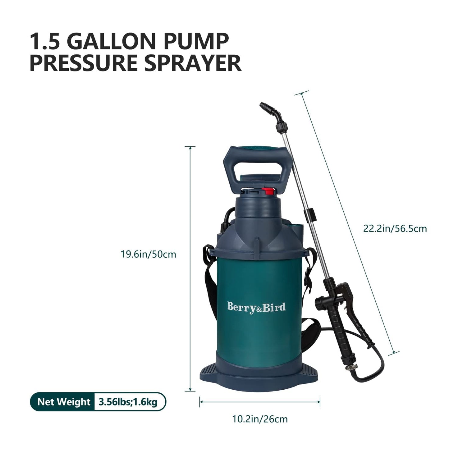 Garden Tools Sprayer Bottle 1.5 Gallon Pump Sprayer 5L with Adjustable Shoulder Strap & Nozzle