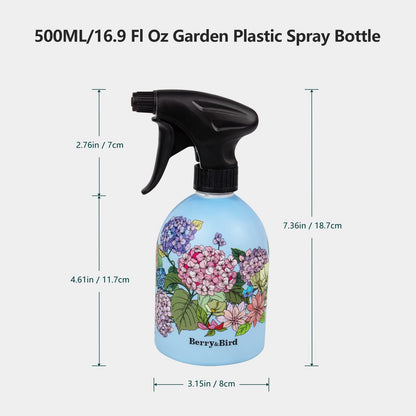 Garden Tools Spray Bottle Adjustable Plastic Spray Bottle 500 ml/16.9 Fl Oz (Blue)