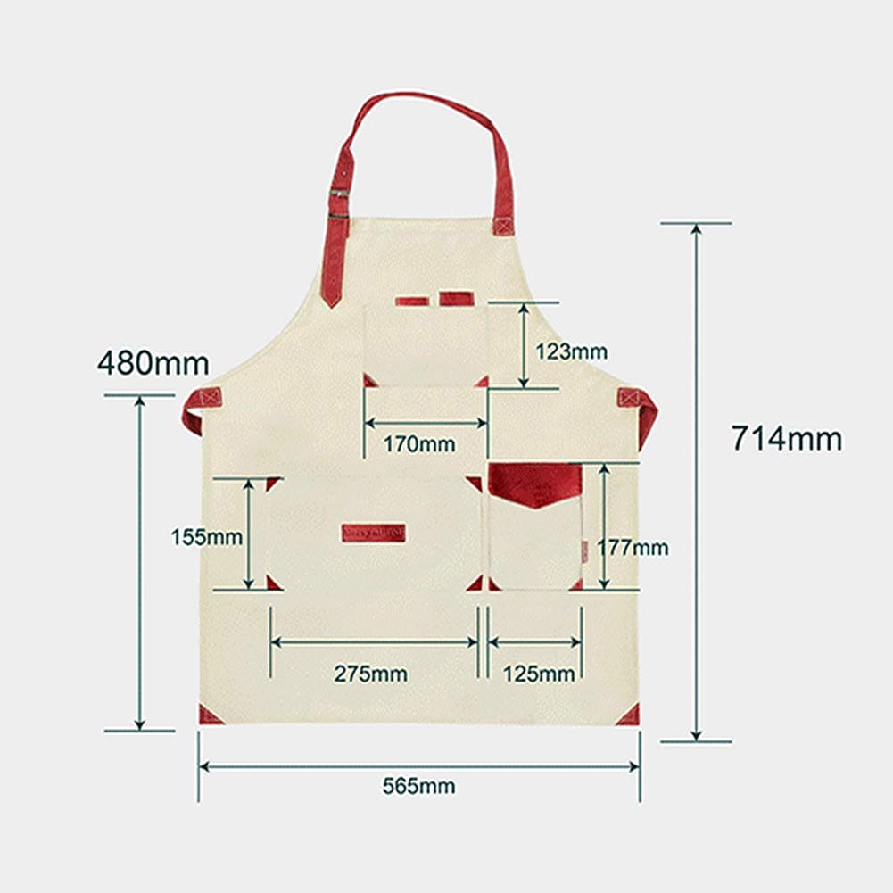 Gardening Waterproof Canvas Aprons with Pockets for Women and Men